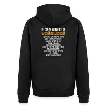 Volleyball - Volleyballspieler - Geschenk - Unisex Premium Bio Zip Hoodie - Schwarz - Hinten - Nico (187cm)