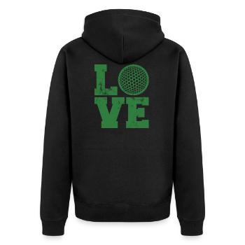 Golf Caddy Golfplatz Putter Birdie Geschenk Tee - Unisex Premium Bio Zip Hoodie - Schwarz - Hinten - Nico (187cm)