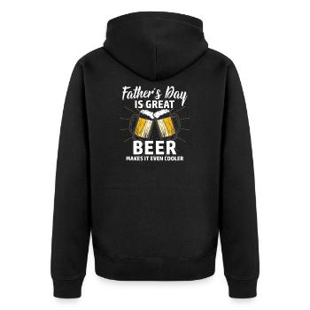 Papa Chemise · Parents · Fête des Pères · Beer geiler - Veste à capuche bio Premium Unisexe - noir - Dos - Nico (187cm)