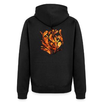 gxp wutgesicht furyface - Unisex Premium Bio Zip Hoodie - Schwarz - Hinten - Nico (187cm)