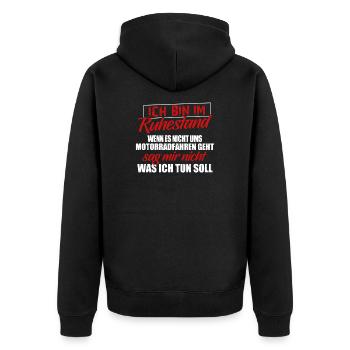 Motorcycle Shirt · Superbike · Biker · Retirement - Unisex Premium Organic Zip Hoodie - black - Back - Nico (187cm)
