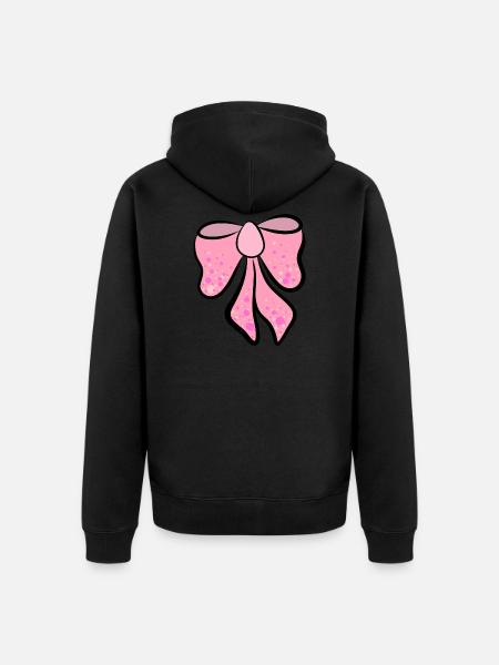 beautiful pink, pink bow, gift idea - Unisex Premium Organic Zip Hoodie - black