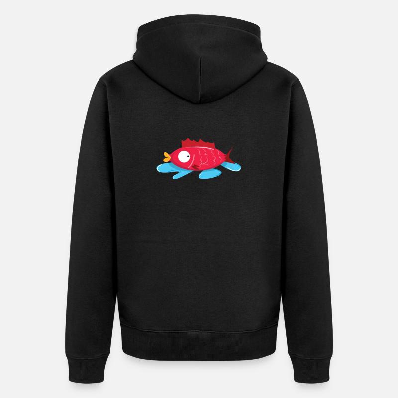 Fisch ohne wasser - Unisex Premium Bio Zip Hoodie - Schwarz