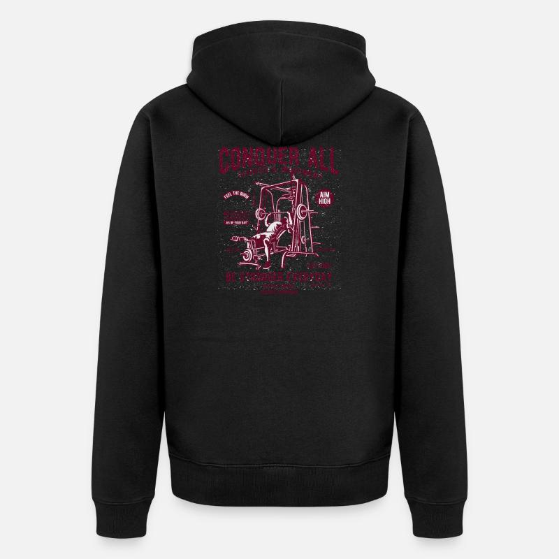 Conquer All - Unisex Premium Bio Zip Hoodie - Schwarz