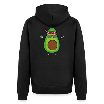 Cool & Funny Hippie Rock Avocat - Veste à capuche bio Premium Unisexe - noir - Dos - Nico (187cm)