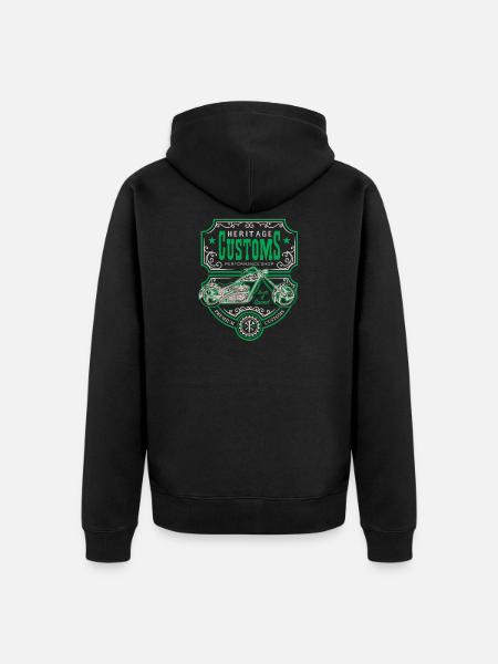 Heritage Customs - Unisex Premium Bio Zip Hoodie - Schwarz