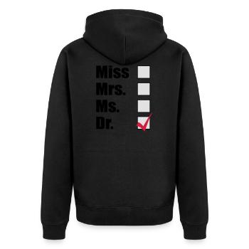 Doktor - Unisex Premium Bio Zip Hoodie - Schwarz - Hinten - Nico (187cm)