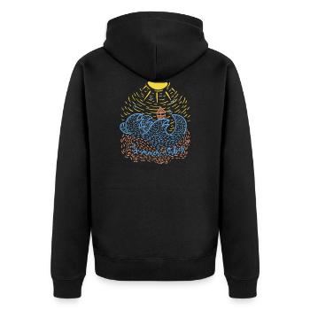 Summer vibes - Unisex Premium Bio Zip Hoodie - Schwarz - Hinten - Nico (187cm)