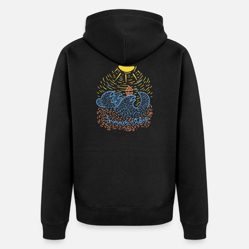 Vibrations d'été - Veste à capuche bio Premium Unisexe - noir