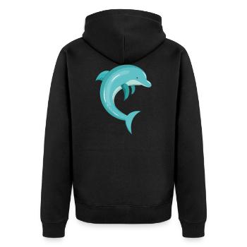 Delfin - Veste à capuche bio Premium Unisexe - noir - Dos - Nico (187cm)