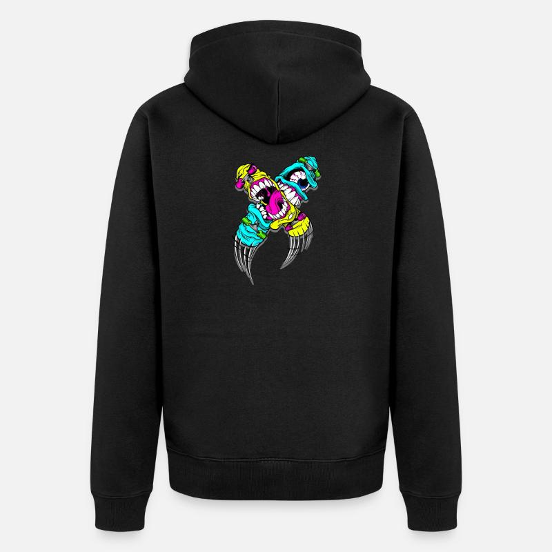 Skateboard Monsters - Veste à capuche bio Premium Unisexe - noir