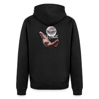 Main avec ballon, magie, magie - Veste à capuche bio Premium Unisexe - noir - Dos - Nico (187cm)