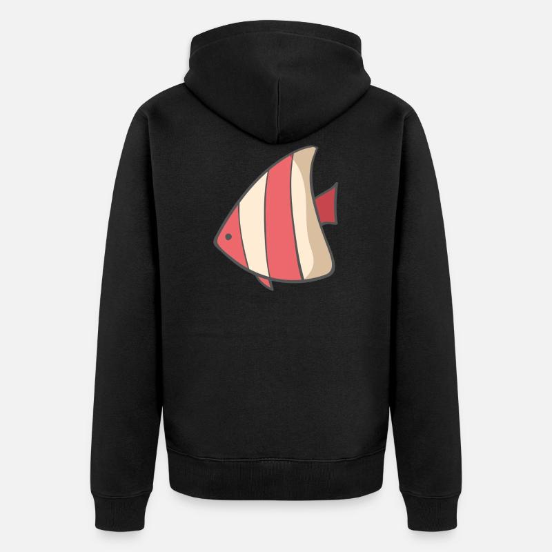 Poisson rayé - Veste à capuche bio Premium Unisexe - noir