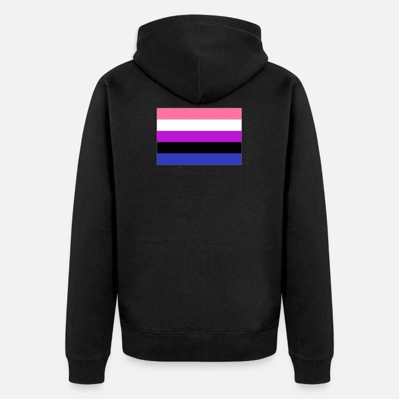 Drapeau de Genderfluid - Veste à capuche bio Premium Unisexe - noir