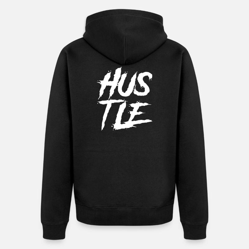Hustle - Unisex Premium Bio Zip Hoodie - Schwarz