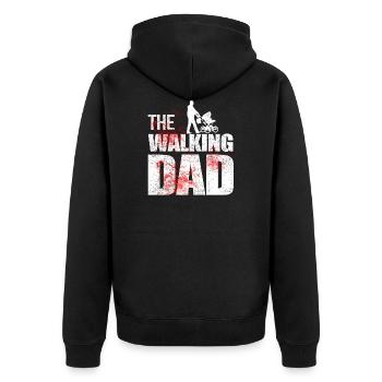 The Walking Dad - Unisex Premium Bio Zip Hoodie - Schwarz - Hinten - Nico (187cm)