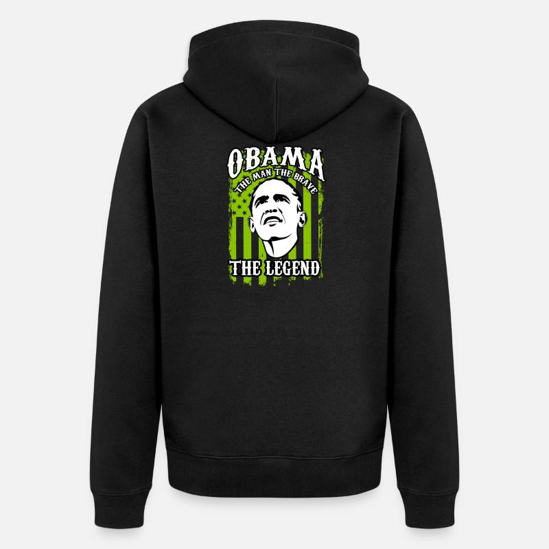 Obama legend - Unisex Premium Organic Zip Hoodie - black