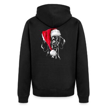 Bonnet de Noël MAGYAR VIZSLA Le cadeau de Wilsign - Veste à capuche bio Premium Unisexe - noir - Dos - Nico (187cm)