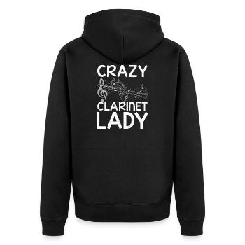 Cadeau Instrument Musique Clarinette · Crazy Lady - Veste à capuche bio Premium Unisexe - noir - Dos - Nico (187cm)