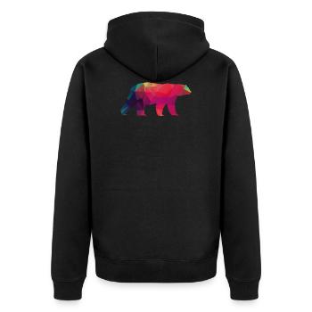Polar bear colorful bear polygon antarctic ice animal - Unisex Premium Organic Zip Hoodie - black - Back - Nico (187cm)
