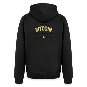 bitcoin original satoshi nakamoto gift - Unisex Premium Organic Zip Hoodie - black - Back - Nico (187cm)