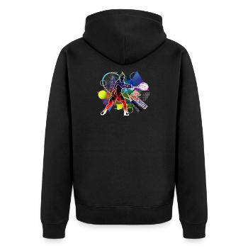 tennis 6 - Veste à capuche bio Premium Unisexe - noir - Dos - Nico (187cm)