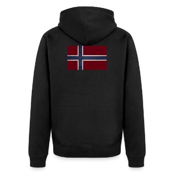 Norwegen - Unisex Premium Bio Zip Hoodie - Schwarz - Hinten - Nico (187cm)
