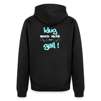 clever cool gift funny cool - Unisex Premium Organic Zip Hoodie - black - Back - Nico (187cm)