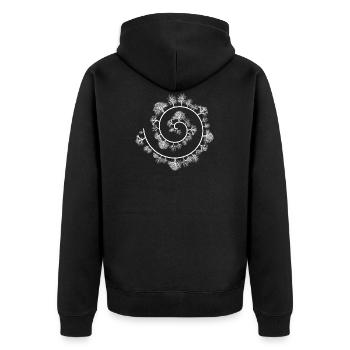 Baum Spirale - Unisex Premium Bio Zip Hoodie - Schwarz - Hinten - Nico (187cm)
