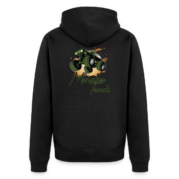 Monster truck, moteur, voiture, vitesse - Veste à capuche bio Premium Unisexe - noir - Dos - Nico (187cm)