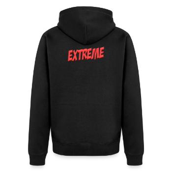 extreme 2 J - Unisex Premium Organic Zip Hoodie - black - Back - Nico (187cm)