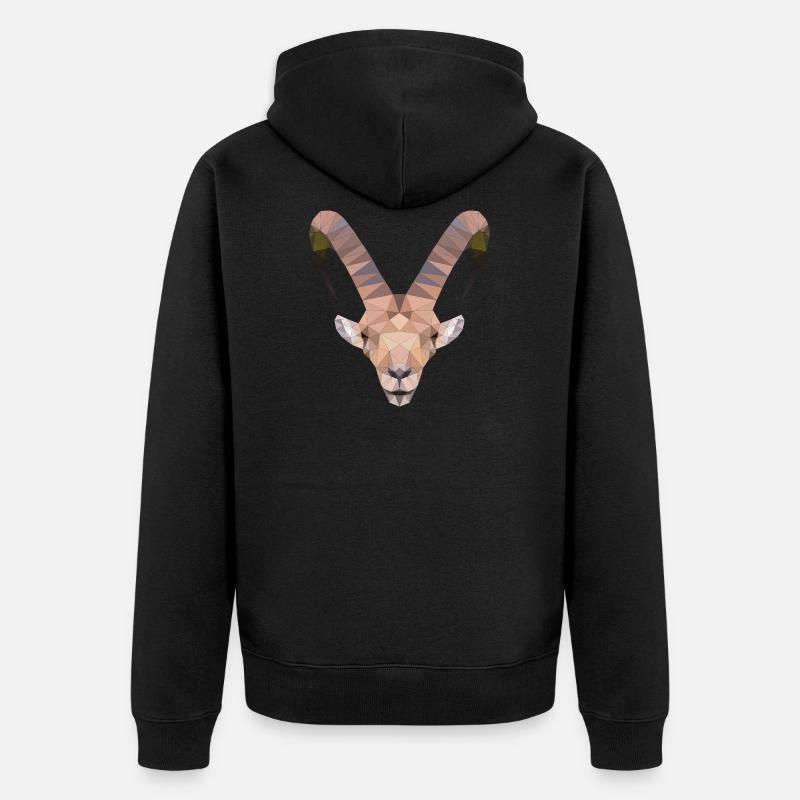 Alpen Steinbock - Unisex Premium Bio Zip Hoodie - Schwarz