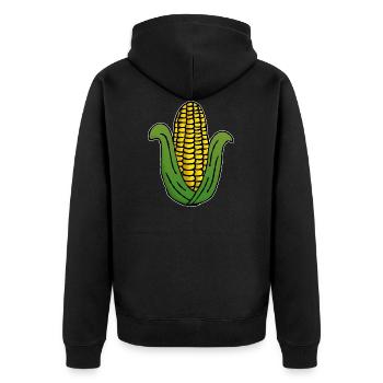 Agriculture Farmer Corn cob Corn Cob - Unisex Premium Organic Zip Hoodie - black - Back - Nico (187cm)