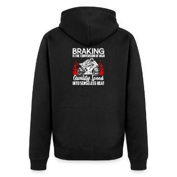 Motorcycle Superbike Biker Gift · Braking - Unisex Premium Organic Zip Hoodie - black - Back - Nico (187cm)