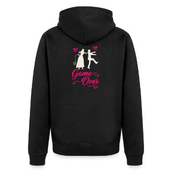 Wedding, couple, love, gift - Unisex Premium Organic Zip Hoodie - black - Back - Nico (187cm)