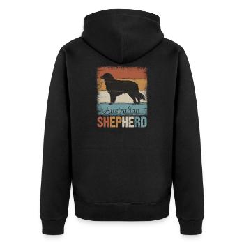 Australian Shepherd - Unisex Premium Organic Zip Hoodie - black - Back - Nico (187cm)