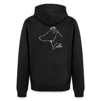 Kurzhaar COLLIE Wilsigns Profil Hunde Hund - Unisex Premium Bio Zip Hoodie - Schwarz - Hinten - Nico (187cm)