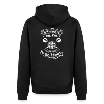 Don't go to the pub, I go to the sport darts - Unisex Premium Organic Zip Hoodie - black - Back - Nico (187cm)