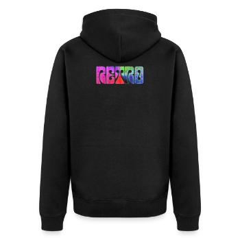 Rétro J - Veste à capuche bio Premium Unisexe - noir - Dos - Nico (187cm)