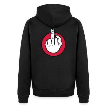 fuck - doigt d'honneur - Veste à capuche bio Premium Unisexe - noir - Dos - Nico (187cm)