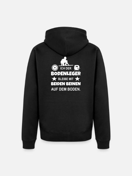 Bodenleger bleibt am Boden - Unisex Premium Bio Zip Hoodie - Schwarz
