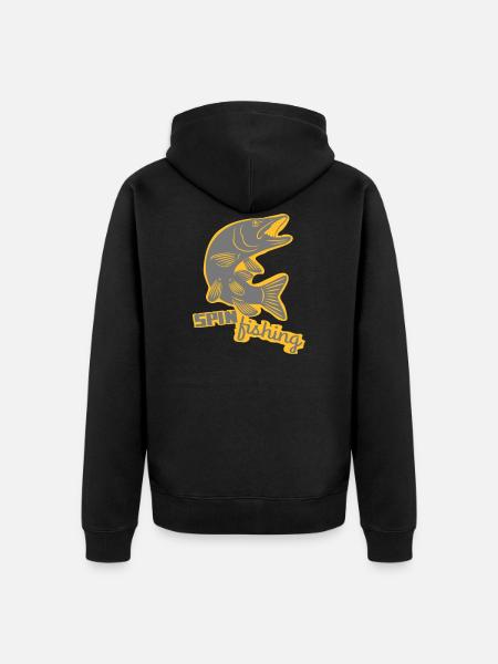 Spin fishing Pike - Unisex Premium Bio Zip Hoodie - Schwarz