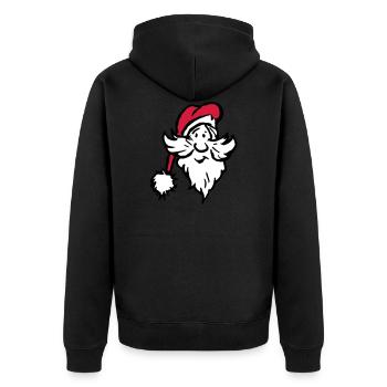 Christmas man icon - Unisex Premium Organic Zip Hoodie - black - Back - Nico (187cm)