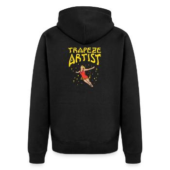 Trapeze Artist For circus lovers - Unisex Premium Organic Zip Hoodie - black - Back - Nico (187cm)