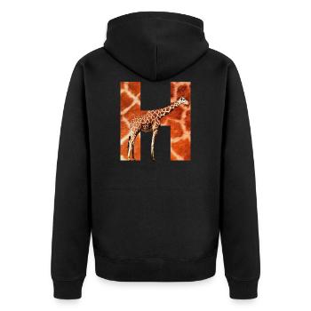 girafe h - Veste à capuche bio Premium Unisexe - noir - Dos - Nico (187cm)