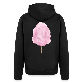 Barbe à papa rose sur l’agitation - Veste à capuche bio Premium Unisexe - noir - Dos - Nico (187cm)