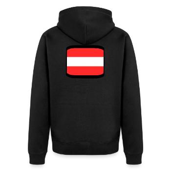 L'Autriche - Veste à capuche bio Premium Unisexe - noir - Dos - Nico (187cm)