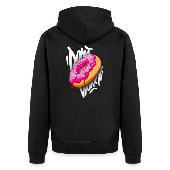 Donut Worry Be Happy - Saying l Desert l Gift - Unisex Premium Organic Zip Hoodie - black - Back - Nico (187cm)