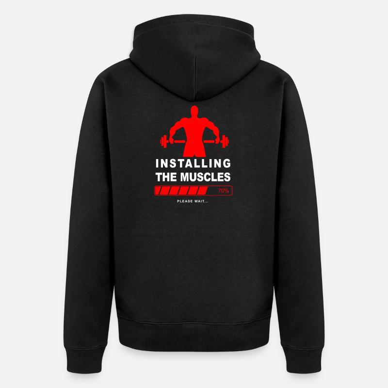 Installing muscles 2 - Unisex Premium Organic Zip Hoodie - black