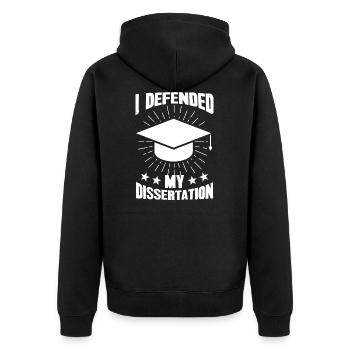 Cadeau d'examen de thèse de doctorat - Veste à capuche bio Premium Unisexe - noir - Dos - Nico (187cm)